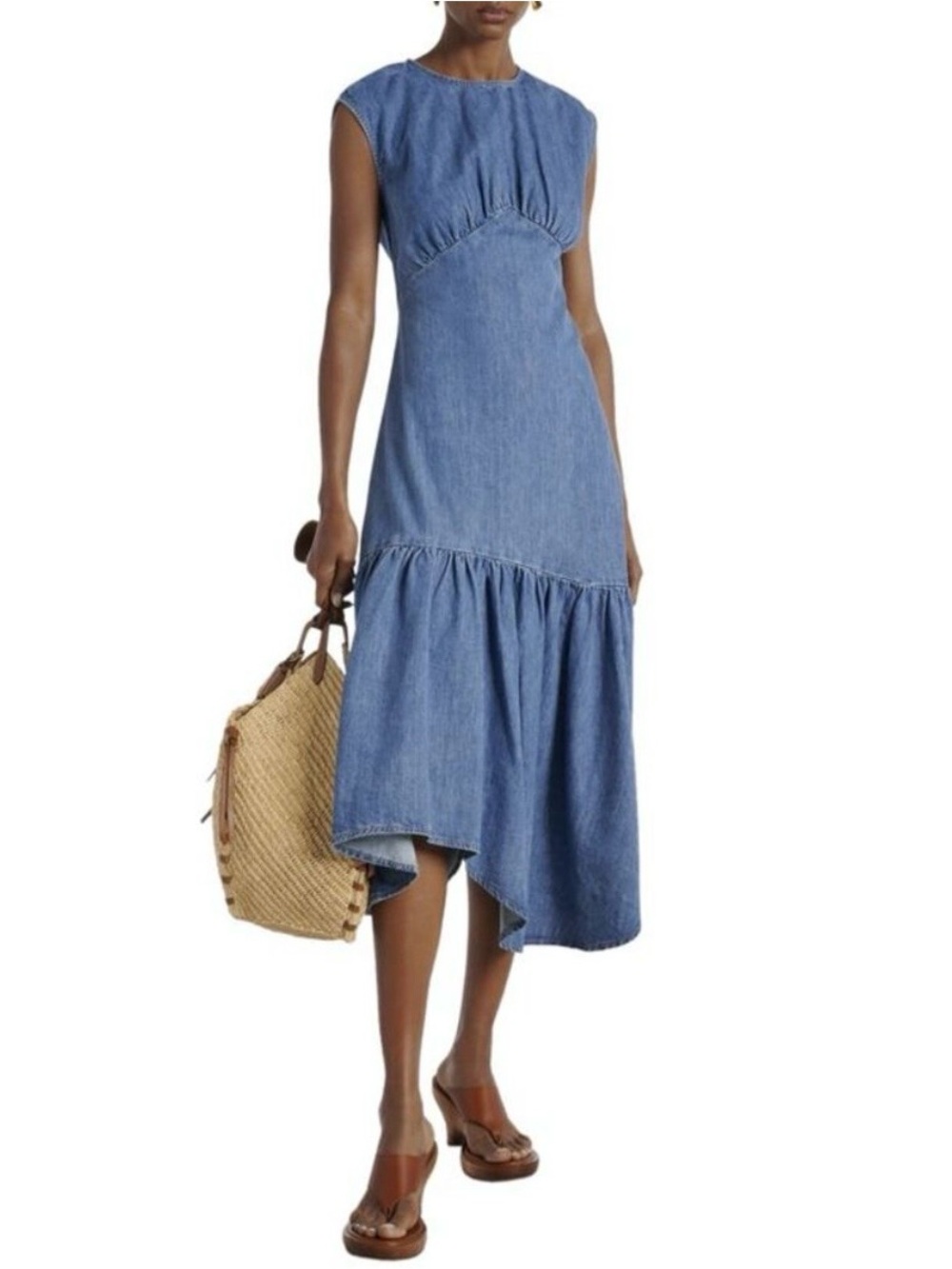 Frame Denim Eugene Sleeveless Chambray Dress
